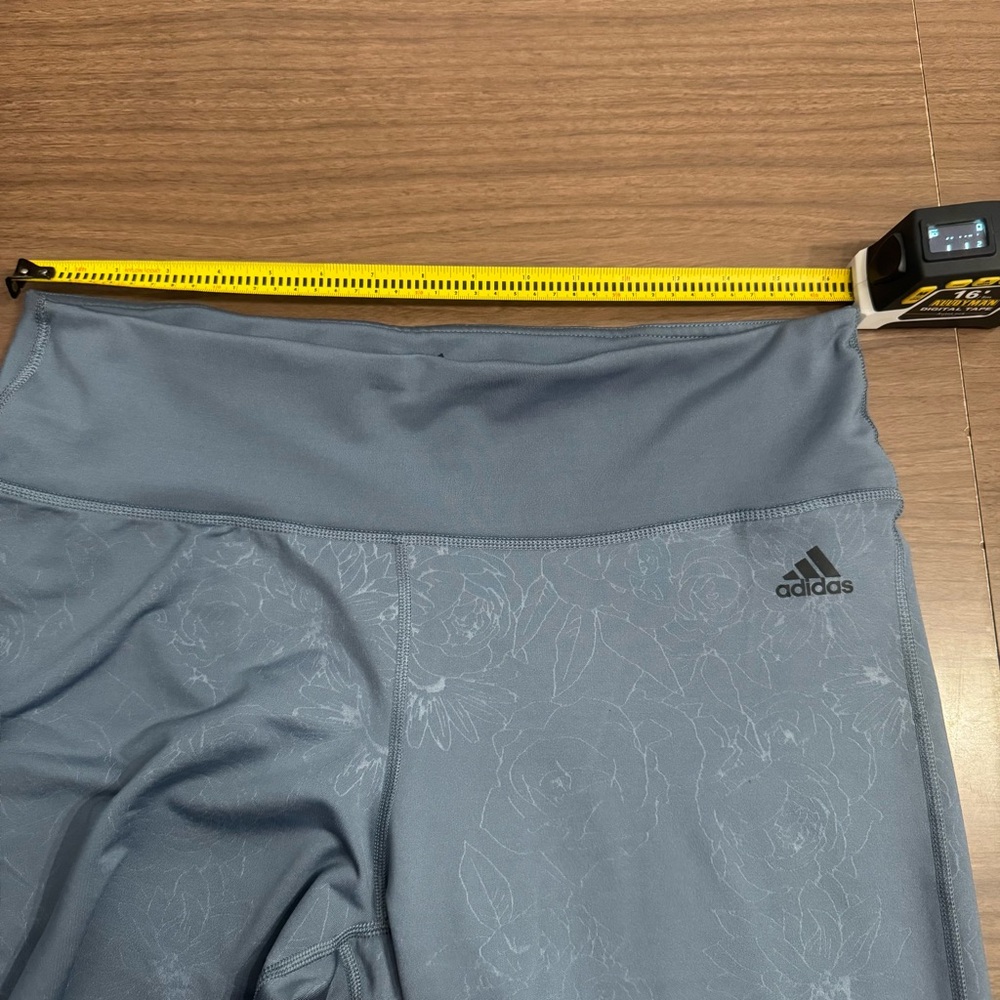 Adidas Womens XL Blue Climalite Climawarm Floral Embossed Cold Weather Leggings - Picture 13 of 13